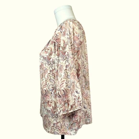 LAUREN RALPH LAUREN Boho Floral Paisley Cotton Top Women’s Size XL - Picture 4 of 13